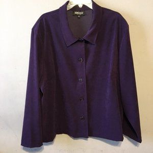 Briggs New York Purple Business Casual Button Up Blazer Top Size 3x